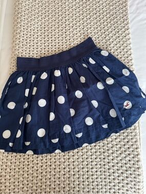Hollister Navy and White Polka Dot Circle Skirt